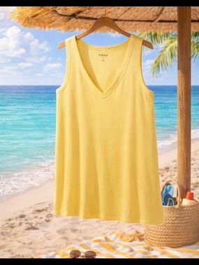 torrid Lemon V-Neck Tank . NWT. Size 1X